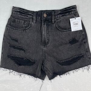 O'neill Shorts Women's Size 26 Denim Jean Cut Off Ripped Distressed  Black